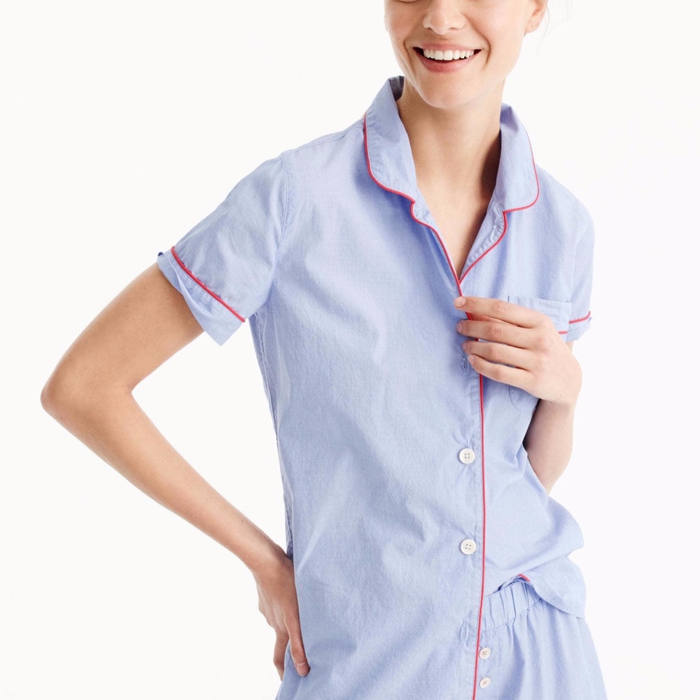 J.Crew Tipped Pajama Set Shirt & Pants